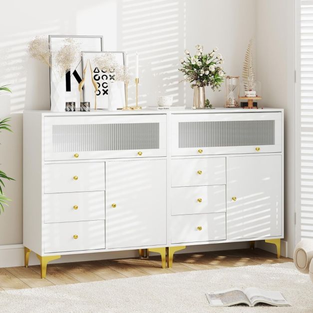 COSTWAY Cassettiera Con 7 Cassetti, Organizer Moderno Con Cassetti Pieghevoli In Tessuto Struttura In Acciaio Ideale Per Camera Da Letto Soggiorno Corridoio 80 X 29 X 79 Cm 53265716