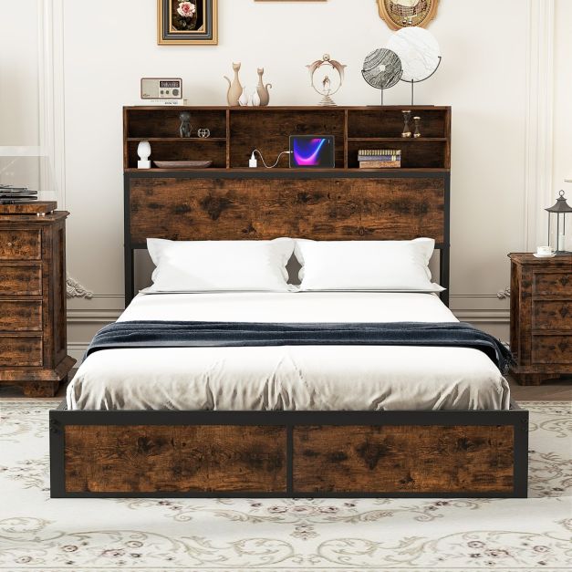 Letto Matrimoniale 160x200 Cm Con Testiera Regolabile, Spazio Idraulico Led E Stazione Usb Type C 98690954