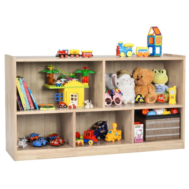Libreria a 5 cubi per bambini e organizer giocattoli, Scaffale
