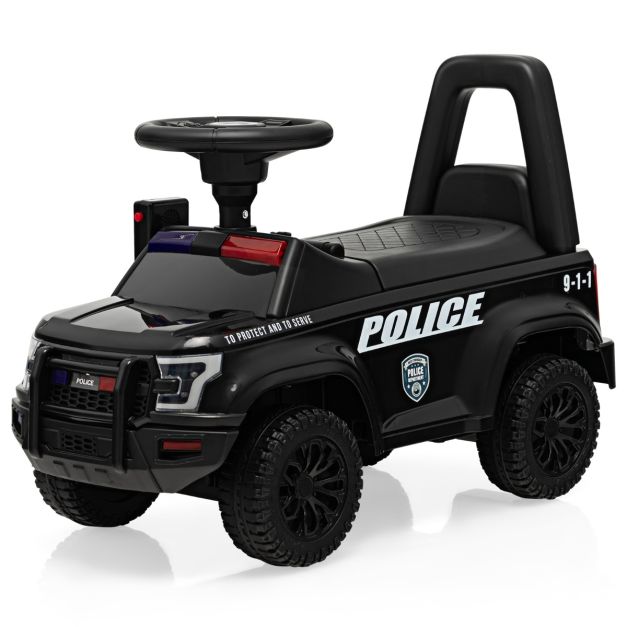 Macchina SUV giocattolo della polizia con accessori modello fuoristrada  luci suoni, Veicolo a batteria Nero - Costway