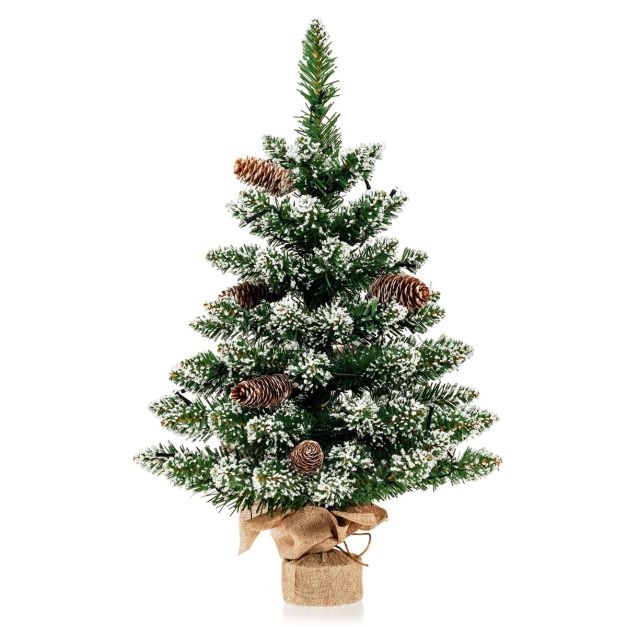DAJASD 45cm Mini Albero Di Natale Da Tavolo, Mini Albero di Natale con Luci, Albero di