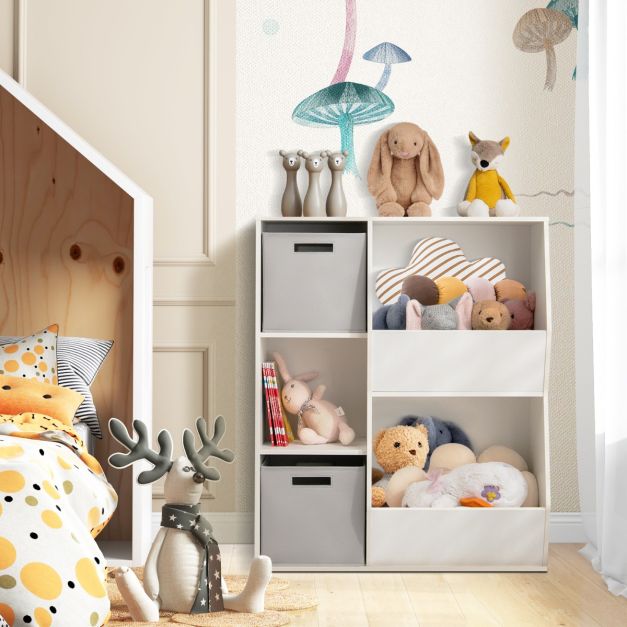 Set di 6 cestini portaoggetti, pieghevoli, cubi portaoggetti in tessuto con manico, per camera da letto, casa, ufficio, organizer pieghevole per cassetti della cameretta dei bambini, 26 x 26 x 27 cm