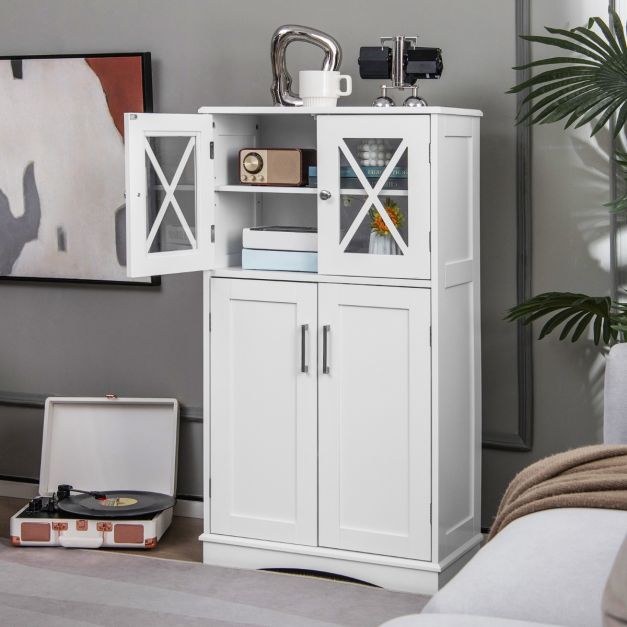 YAHEETECH - Armadietto / mobiletto Bagno Sospeso Bianco Cucina