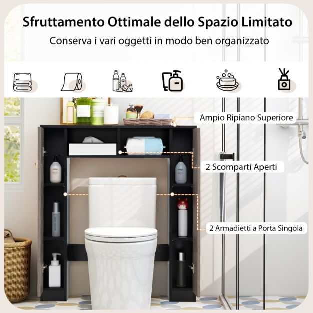 Organizer Mensole Scaffale Sopra Lavatrice Wc Bagno Salvaspazio In Italia 70414032