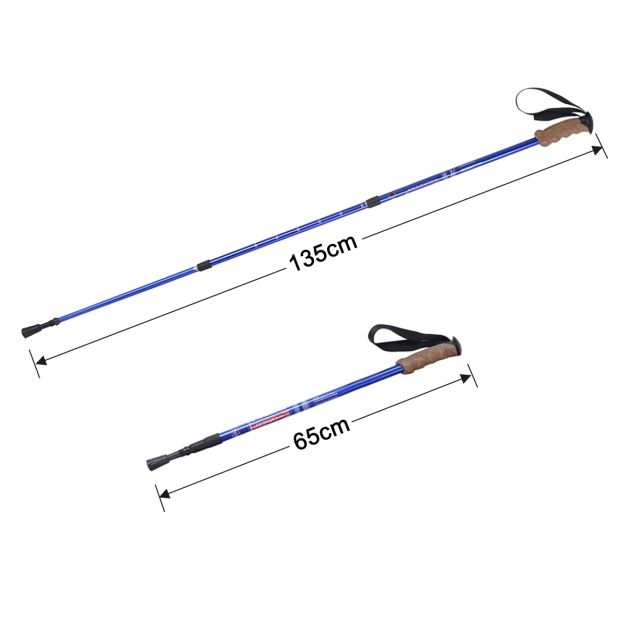 ThreeH Coppia di 2 Bastoni Trekking con Impugnatura a T 2 Pacchetti Bastoni Trekking Bastoni Trekking Ultraleggeri in lega Alluminio Antiurto per Campeggio Viaggio Trekking Senior Rosso