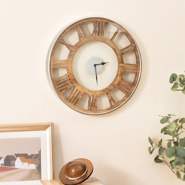 Orologio Da Parete Senza Fili, 26 Cm, Silenzioso, Numeri Romani