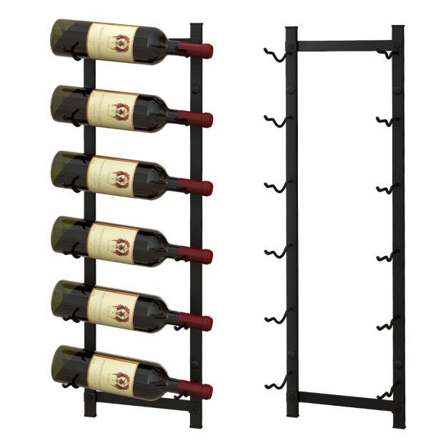 Portabottiglie vino da parete in metallo antiruggine, Cantinetta vino a  muro per 6/9/12 bottiglie 3 Dimensioni - Costway