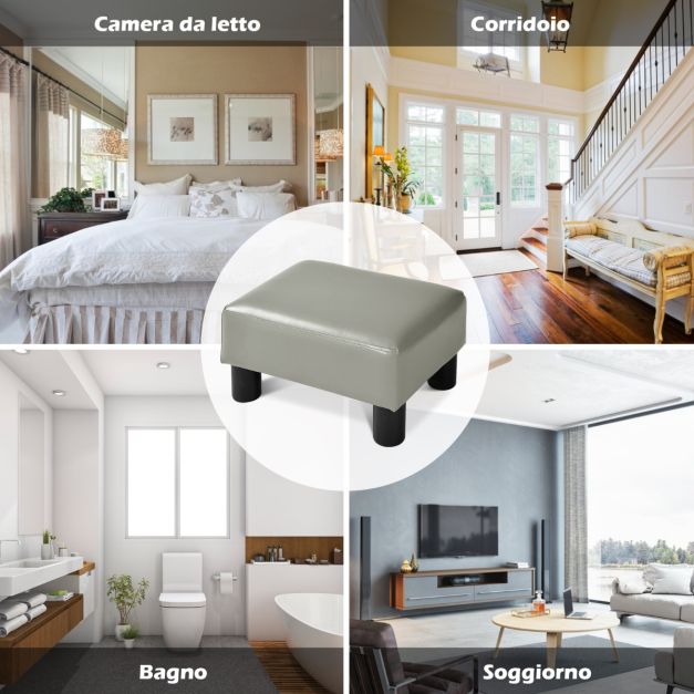 Set soggiorno con divano a 2 posti, poltrona e pouf in lino e cotone Grace - SKL