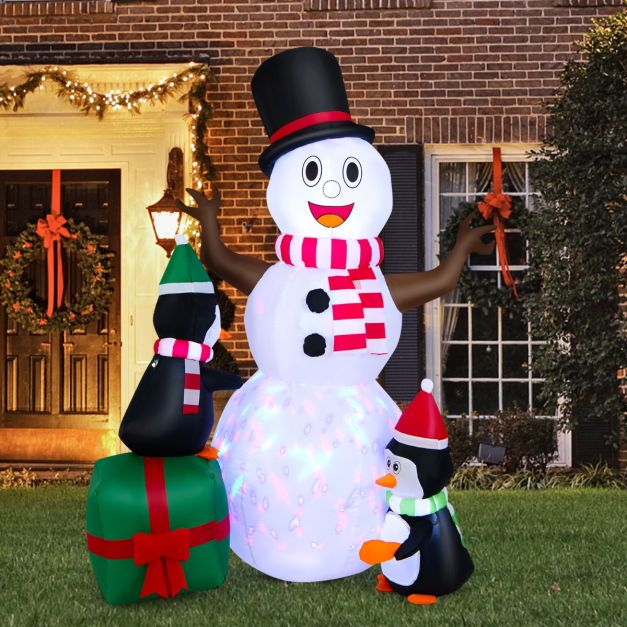 COMIN Gonfiabile Natalizio 1,2 M Babbo Natale Con Luci LED Per Esterni/Interni – Decorazione Da Giardino