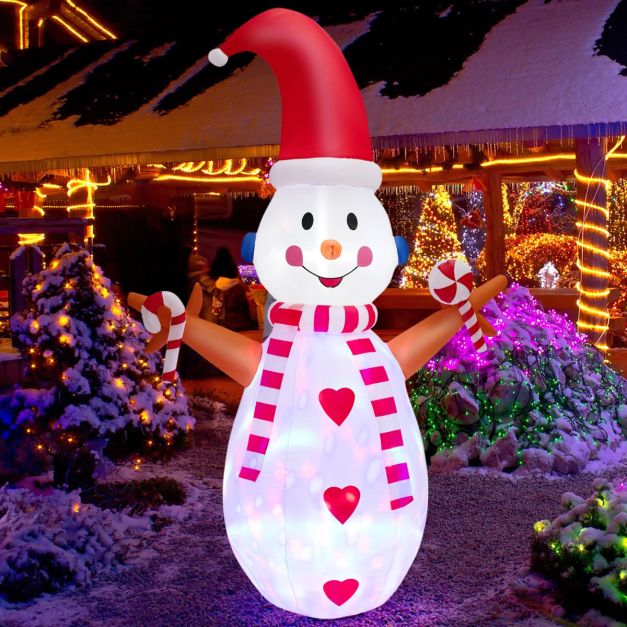 En.casa] Pupazzo Di Neve Gigante Gonfiabile 240cm Con 4 LED Uso Interno E Esterno 83387102