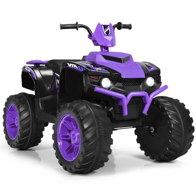 Quad elettrico ATV 12 V per bambini con musica e luci LED, Quad a batteria  con sedile comodo 104x67x74cm - Costway