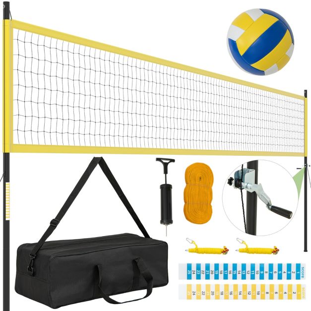Rete Da Pallavolo SucceBuy 2 In 1, Rete Da Allenamento Pallavolo Portatile Regolabile In Altezza Per Interni Ed Esterni
