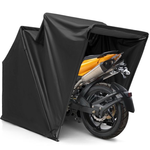 Copertura Per Moto Invernale Impermeabile In Tessuto Oxford Con Telaio In Acciaio - Taglia Grande 270x105x155 Cm