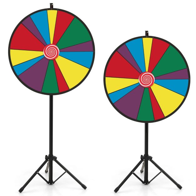 Ruota Della Fortuna Con Supporto | Gioco Per Feste E Premi 30x36 Cm - 2