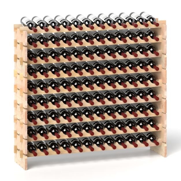 Portabottiglie In Bambù A 3 Ripiani – Autoportante, 43x23.5x25 Cm, Per 12 Bottiglie, Per Cucina E Bar - 2