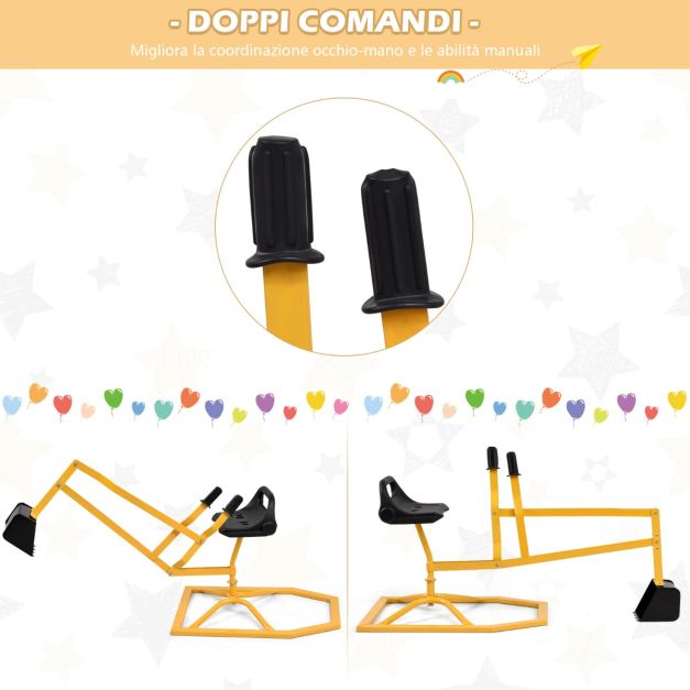 Triciclo Baby Swing Rosso con Sedile Girevole e Reclinabile per Bambini