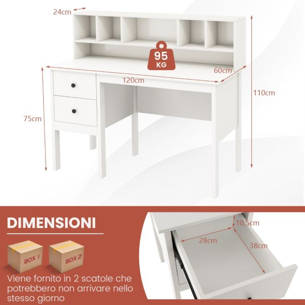 Scrivania Angolare PRAISUN A L Convertibile Con Prese Elettriche E Luci LED RGB - Cassetti, Supporto Stampante, 2 In 1