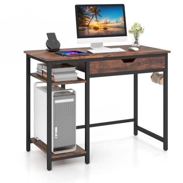 Vassoio Portatile Da Scrivania Con Cuscino – Adatto A Laptop Fino A 43,2 Cm, Con Spazio Per Mouse, Marrone - 2
