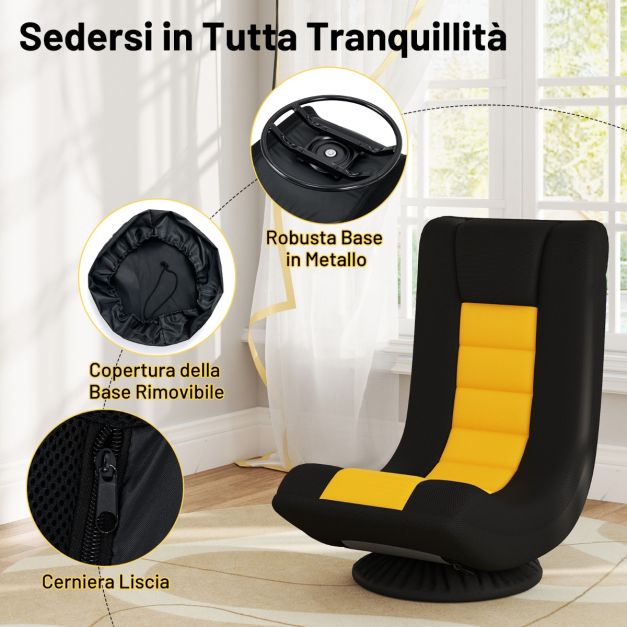 Sedia da pavimento HWC-N43, poltrona da pavimento cuscino 6 posizioni reclinabili, velluto