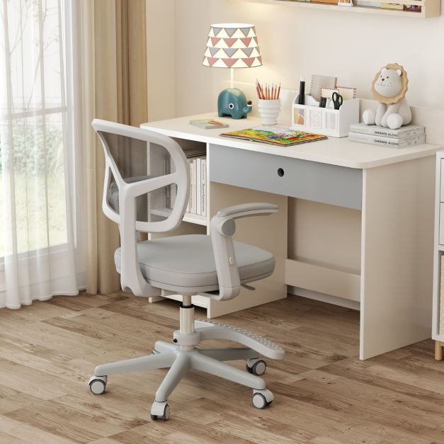 Sedia Da Scrivania Girevole FurnitureR Senza Braccioli - In Tessuto A Rete Viola, Regolabile In Altezza, Con Ruote - Per Ufficio, Camera Da Letto E Gaming