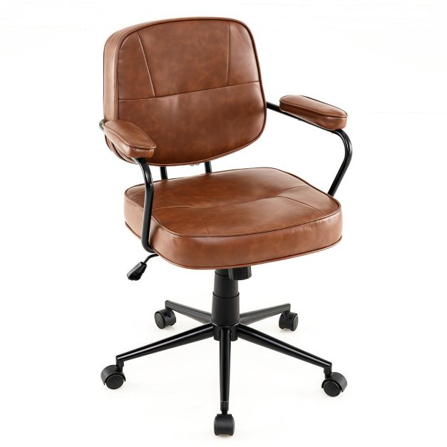 Sweetcrispy Sedia da scrivania per computer da gaming, ergonomica, in pelle ecologica in poliuretano, con comodo supporto lombare, regolabile in altezza, con braccioli ribaltabili, per casa e ufficio