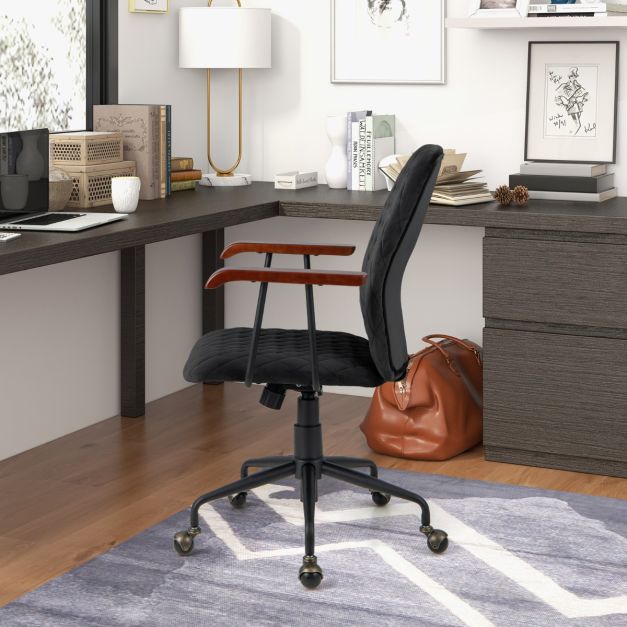 Sedia da ufficio ergonomica per giocatori Sedia da ufficio girevole - Nero - Regolabile in altezza e schienale, supporto lombare, 150 kg | Leroy Merlin