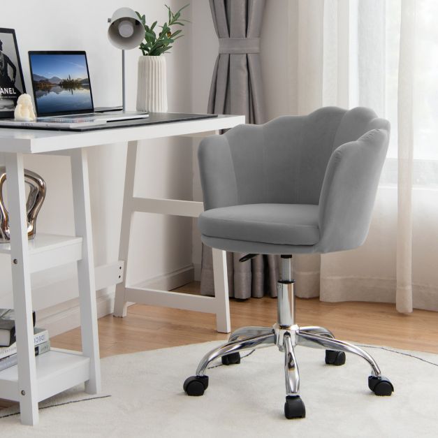 Sedia da ufficio girevole con gambe incrociate e ruote, seduta imbottita, altezza regolabile, senza braccioli, beige per sala studio | Leroy Merlin