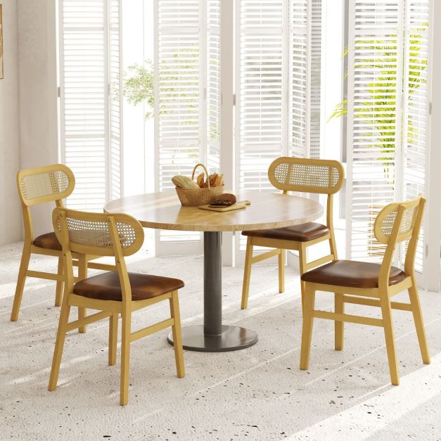 Set Di 2 Sedie Da Pranzo Windsor, Sedie Con Schienali Ergonomici A Fuso Struttura In Legno Massello Di Gomma 2 Colori