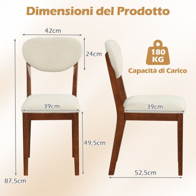 Sedie da Sala da Pranzo da Cucina Sedie da Sala da Pranzo da Cucina Set di 2 Sedie da Pranzo Moderne in Lattice con Morbida Pelle in Microfibra e Gambe in Metallo