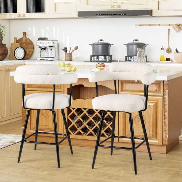 Set di 2 sedie da pranzo HWC-K34, sedia da cucina imbottita con