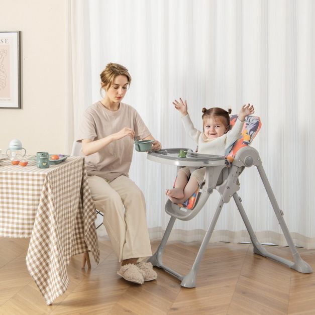 COSTWAY Seggiolone per Bambini, Seggiolone Pieghevole con 6 Altezze