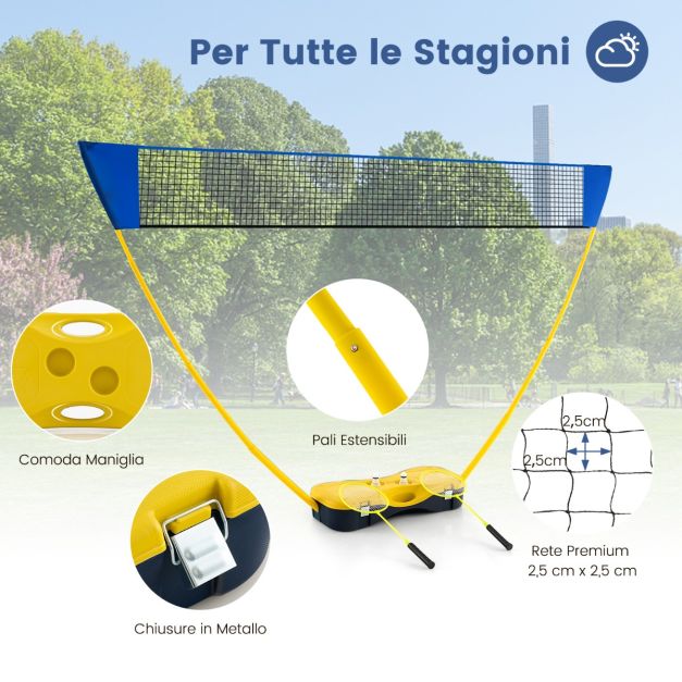 RACCHETTE VOLANO BADMINTON CON FILO GIALLO SPORT TENNIS GIOCO PARTITA