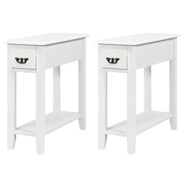 GAZHOME Set 2 Tavolini Da Fattoria Rustici, Stretti Con Ripiano, Design A X, Grigi, Per Piccoli Spazi, Carico Max 90kg
