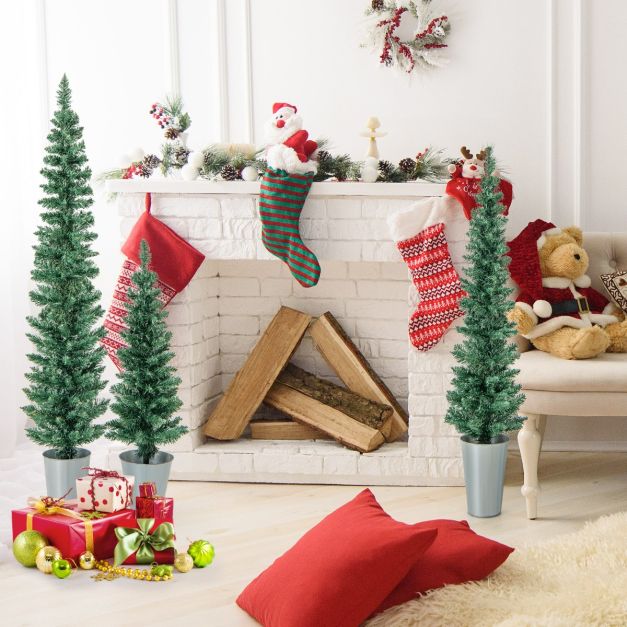 COSTWAY Albero di Natale da 210 cm, Albero di Natale Artificiale con