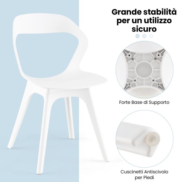 MEUBLES COSY Set di 4 comode sedie da sala da pranzo in tessuto beige e