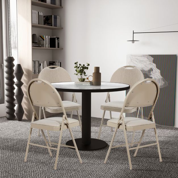 Sedia pieghevole da esterno in acciaio beige - Atelier