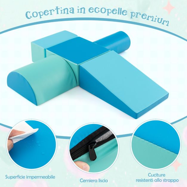COSTWAY Set di Blocchi in Schiuma per Bambini 4 Pezzi, Set di