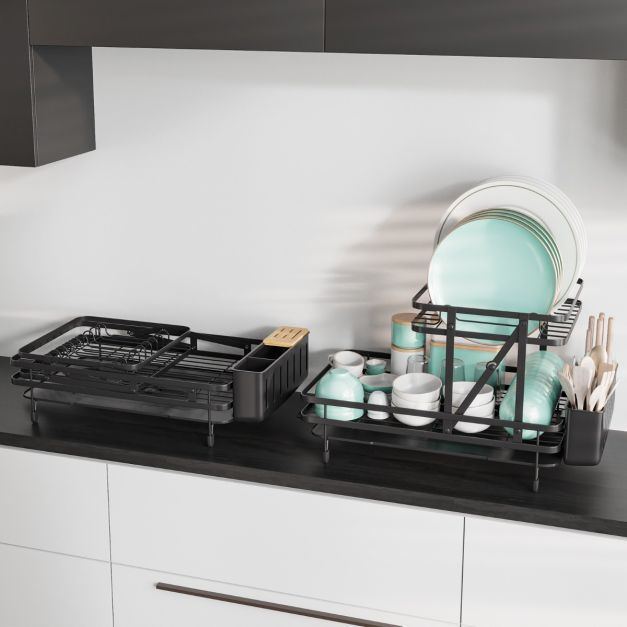 Scolapiatti Pieghevole THANSTAR – Salvaspazio Portatile Per Cucina, Asciugatura Rapida, Per Camper, Roulotte E Campeggio, In Materiale Alimentare, Antiruggine