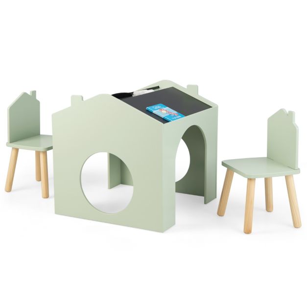 Tavolino o lavagna legno per più attività bimbi con sedia