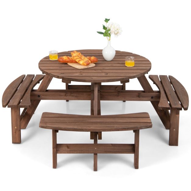Relaxdays Tavolino da Giardino, Foro per Ombrellone, HxD: 71,5 x 60,5 cm, Design a Rete, Tavolo Tondo in Acciaio, Bianco