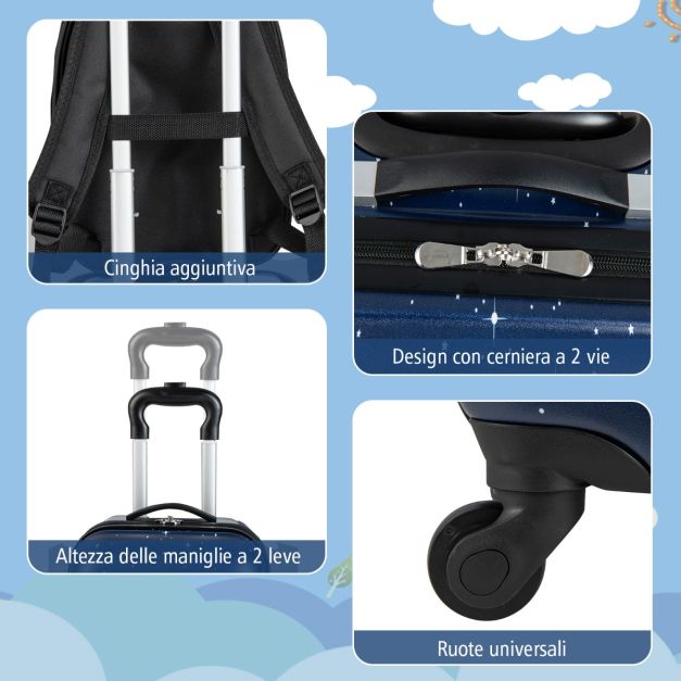1 Paio Di Ruote Di Ricambio Universali Per Valigie - Rotelle In PVC Per Bagagli, Distanza Fori 3.6/4.2/5 Cm, Fino A 45 Kg - 3