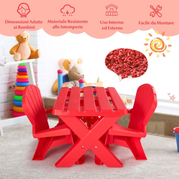 Set Tavolo E 4 Sedie Per Bambini Regolabile In Altezza Da 2 A 10 Anni - Plastica Resistente Grigio