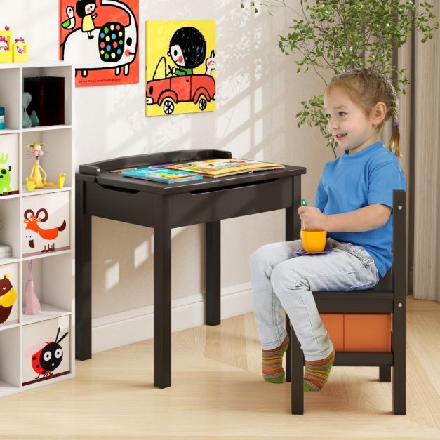 COSTWAY Set Tavolo E 2 Sedie Per Bambini, Tavolo Da Gioco Per Bambini Con Bordi Rialzati Sedie Con Schienale E Gambe In Legno Di Faggio Adatto A Bambini Dai 3 8 Anni Rosa 82545013