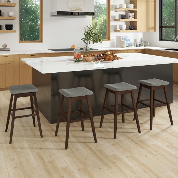 2 Sgabelli Da Bar Girevoli 360° In Velluto Bianco Con Schienale – Altezza Banco, Moderni E Imbottiti Per Cucina E Isole