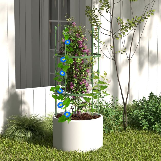 Traliccio Per Piante Rampicanti A Torre - Gabbia Di Supporto In Acciaio Con Rivestimento Plastico Per Pomodori, Fiori E Frutta - Facile Da Montare - 2