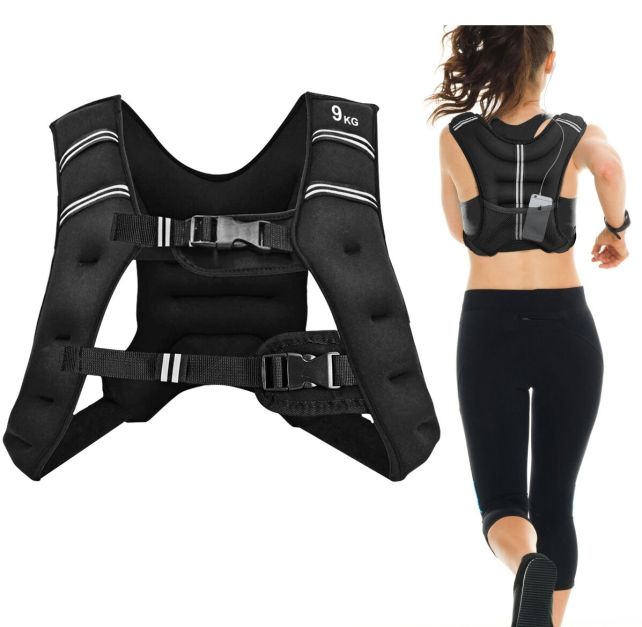 Gilet Lesté HOMCOM 5kg - Noir - Respirant Avec Poche De Rangement - Modèle A91-204V01