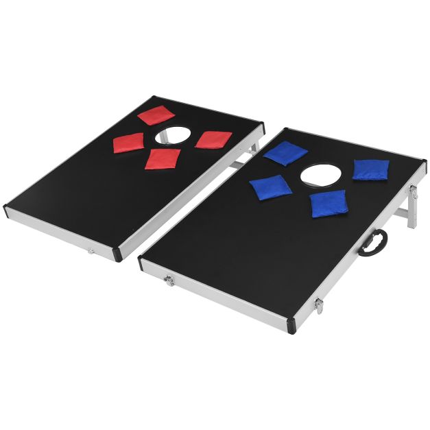 Himal Set Gioco Cornhole Portatile | Tavolo 0,9x0,6m Con 8 Sacchi | Gioco Da Esterno Per Famiglia