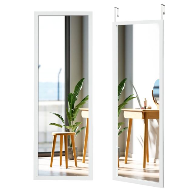Specchio a figura intera sulla porta o sul muro, Specchio per camera da  letto salone spogliatoio 120x37cm Bianco - Costway