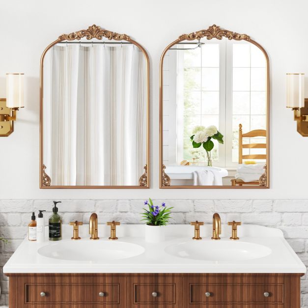 Specchio da Parete 100 x 66 cm, Specchio Rettangolare con Cornice in Legno Massiccio e Staffa in Metallo, Decorazione da Parete per Soggiorno Ingresso | Leroy Merlin