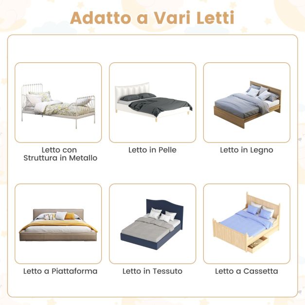 EAQ Sponda Letto Pieghevole Per Bambini - Regolabile In Altezza E Lunghezza - Design A Scomparsa - 4
